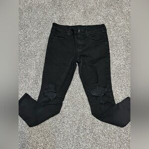 American Eagle Outfitters Black Skinny Jeans Distressed